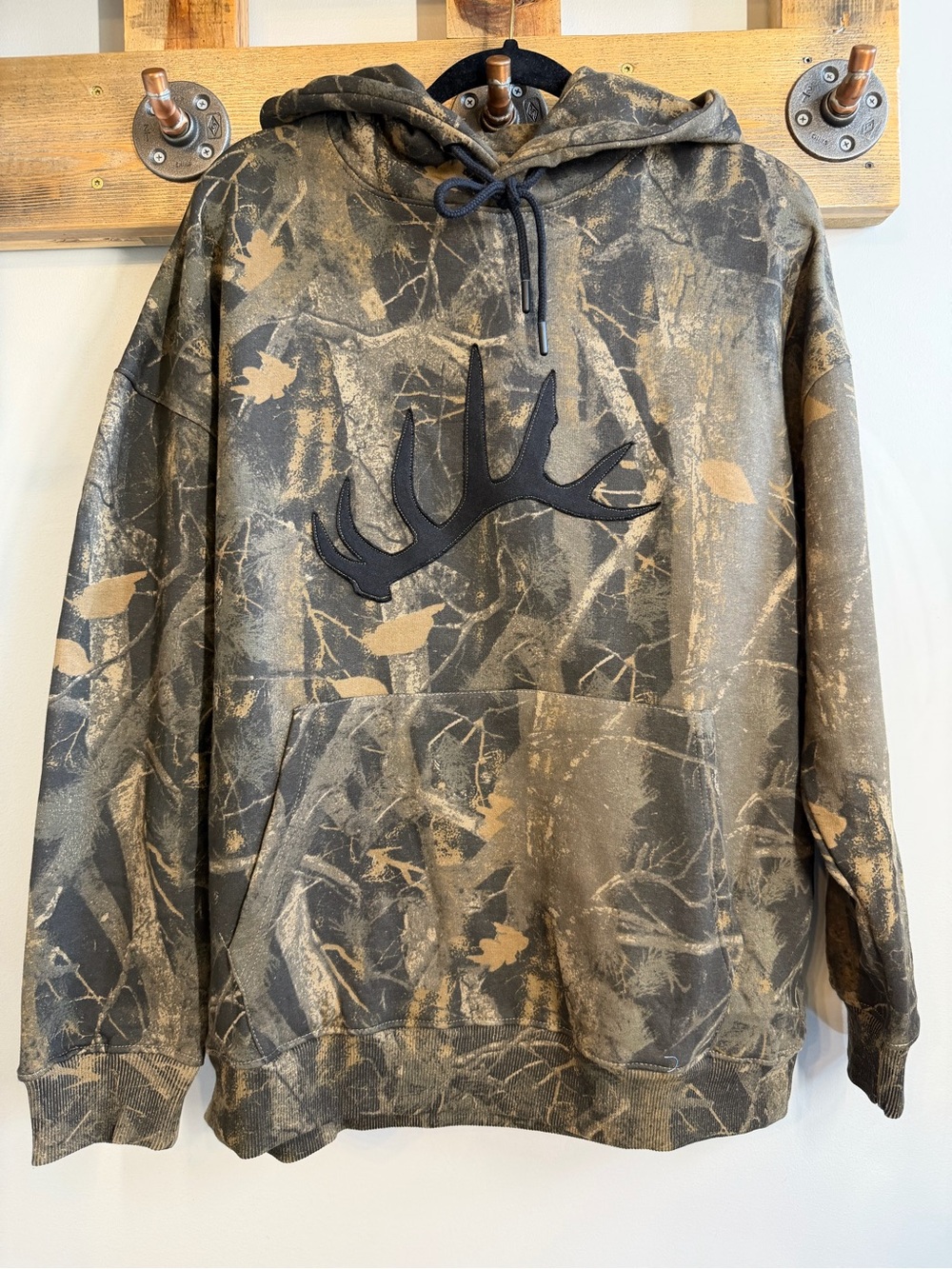 Men's Camo Elk Antler Pullover Hoodie - Brown/Green